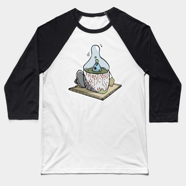 Fish in a Tea Cup Baseball T-Shirt by troylwilkinson
